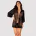 Obsessive Allunes Peignoir 2XL/3XL Black Satin Animal Print Robe