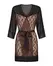 Obsessive Allunes Peignoir 2XL/3XL Black Satin Animal Print Robe
