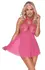 Cottelli LINGERIE Babydoll Pink L/XL - Sheer Lace & Powernet Set