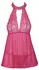 Cottelli LINGERIE Babydoll Pink L/XL - Sheer Lace & Powernet Set