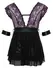 Cottelli Bondage Plus Babydoll Set XL - Lilac Lace & Black Powernet