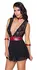 Cottelli Collection Bondage Series Babydoll XL Black & Red Lace Design