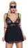 Cottelli Bondage Babydoll Set 4XL with Choker & Arm Loops, Black