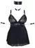 Cottelli Bondage Babydoll Set 4XL with Choker & Arm Loops, Black