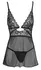 Cottelli LINGERIE Babydoll Ring L Transparent Lace Powernet Set