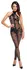 Noir Handmade Mesh Catsuit XL with 3-Way Zipper, Floral Velvet Pattern