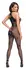 Noir Handmade Mesh Catsuit XL with 3-Way Zipper, Floral Velvet Pattern