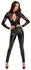 Noir Handmade Jumpsuit Flock Print M Powerwetlook & Velvet Tulle Black