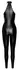 Noir Handmade Rhine Powerwetlook Jumpsuit XL with Rhinestones, Black