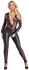 Cottelli PARTY Stretch Jumpsuit Red-Black XL with 3-Way Zip