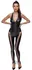 Cottelli PARTY Jumpsuit Black Matte Lacing M - Stretch Halterneck Suit