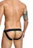 DNGEON Snap Jockstrap Black Faux Leather Chain-Link Front L/XL