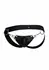 DNGEON Snap Jockstrap Black Faux Leather Chain-Link Front L/XL