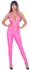 Cottelli PARTY Jumpsuit Neon Pink M - Shiny Halterneck Bodysuit