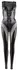 Cottelli Collection Wetlook Jumpsuit S - Transparent Powernet, Black