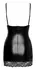 Noir Handmade Powerwetlook Mini Dress with Lace XL Black