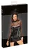 Noir Handmade Dress Flock XL - Elegant Powerwetlook & Velvet Mesh