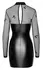 Noir Handmade Dress Flock XL - Elegant Powerwetlook & Velvet Mesh