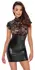 Noir Handmade Lace Dress M - Black Powerwetlook & Lace Design
