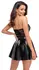 Noir Handmade Corset Dress XL - Lace & Powerwetlook, Strapless, Black