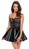 Noir Handmade Dress S - Lace & Powerwetlook Strapless Corset Style