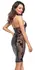 Noir Dress XL Matte Powerwetlook & Velvet Flocked Mesh Knee-Length