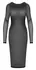 Cottelli PARTY Knee-Length Dress Black Powernet, Silver Chains, Size M