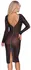 Cottelli PARTY Powernet Knee-Length Dress Black S with Chains