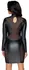 Noir Handmade Dress XL Black Matte Long Sleeve with Mesh Detail