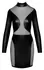 Cottelli Collection Black Long Sleeve Mini Dress with Mesh Panels S