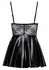 Noir Handmade Dress L - Elegant Lace & Wet Look, Adjustable Straps