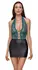 Cottelli Lingerie Dress Black/Teal M - Two-Tone Lace & Matte Look