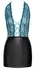 Cottelli Lingerie Dress Black/Teal M - Two-Tone Lace & Matte Look
