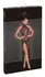 Noir Handmade Dress Long L - Floral Powernet, High Slit, Black