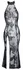 Noir Handmade Dress Long L - Floral Powernet, High Slit, Black