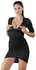 Cottelli Collection Mini Dress XL Black Semi-Transparent Ruffled Design