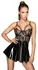 Noir Handmade Vinyl Mini Dress XL - Shiny Flared Party Outfit