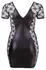Cottelli Collection Dress 2 Way Zip 4XL Black Lace Panel Short Sleeve