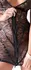 Cottelli LINGERIE Lace Dress XL with Wet Look Stripes, Adjustable Straps