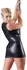 Cottelli Collection Wet Look Zip Dress Black XL - Shiny Fitted Design