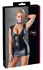 Cottelli Collection Wet Look Dress S Black with Front 2-Way Zip