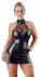 Cottelli Collection Dress M Black Wet Look & Lace Elegant Design