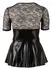 Cottelli Collection Black/Red Lace Dress 2XL, Flared Skirt, Short Sleeves