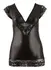 Cottelli Collection Wet Look Dress Black Lace Trim 2XL