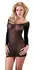 Cottelli Collection Transparent Nylon Mini Dress Gold Detail S-L