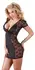 Cottelli Collection Elegant Black Zip Dress L with Lace Panels