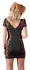 Cottelli Collection Elegant Black Zip Dress L with Lace Panels