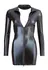 Cottelli Collection M Shiny Black High-Neck Dress with Zip, Size M