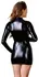 Black Level Mini Dress S Shiny Black, High-Neck, 2-Way Zipper