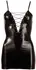 Cottelli Collection L Wet Look Dress with Adjustable Straps, Black
